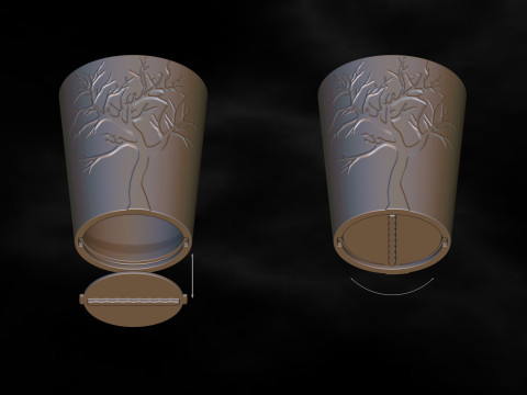 비밀 칸이 있는 꽃병 3D 프린팅용 파일 STL 3D 프린트 모델