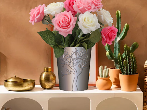 비밀 칸이 있는 꽃병 3D 프린팅용 파일 STL 3D 프린트 모델