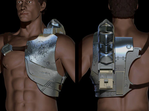 Predator Armor Bust Scale 11 File STL-OBJ for 3D Printing 3D Print Model