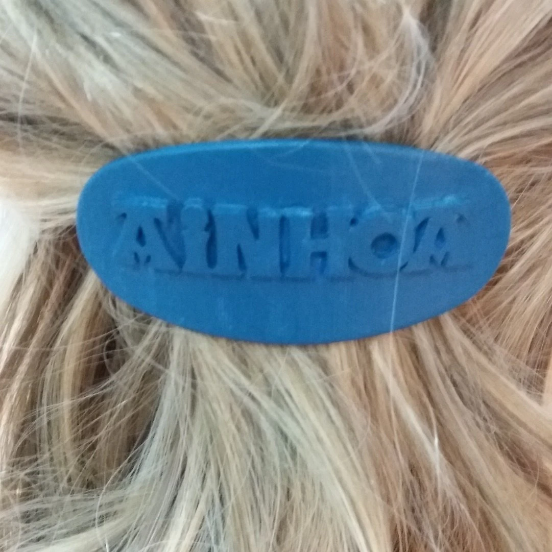 ainhoa personalized oval hair barrete 60-76 3D Print Model .c4d .max .obj .3ds .fbx .stl .blend 