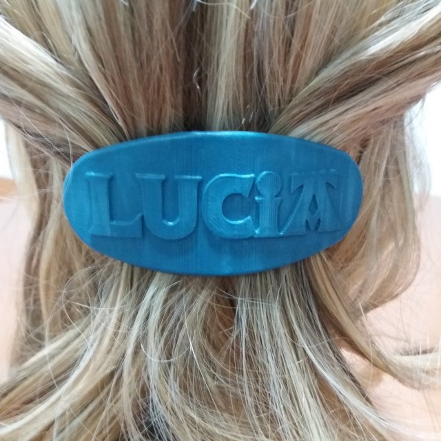 lucia personalized oval hair barrete 70-86 Modelo de impresión 3D .c4d .max .obj .3ds .fbx .stl .blend 