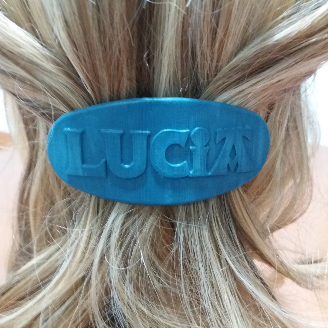 lucia personalized oval hair barrete 70-86 3D Print Model .c4d .max .obj .3ds .fbx .stl .blend 