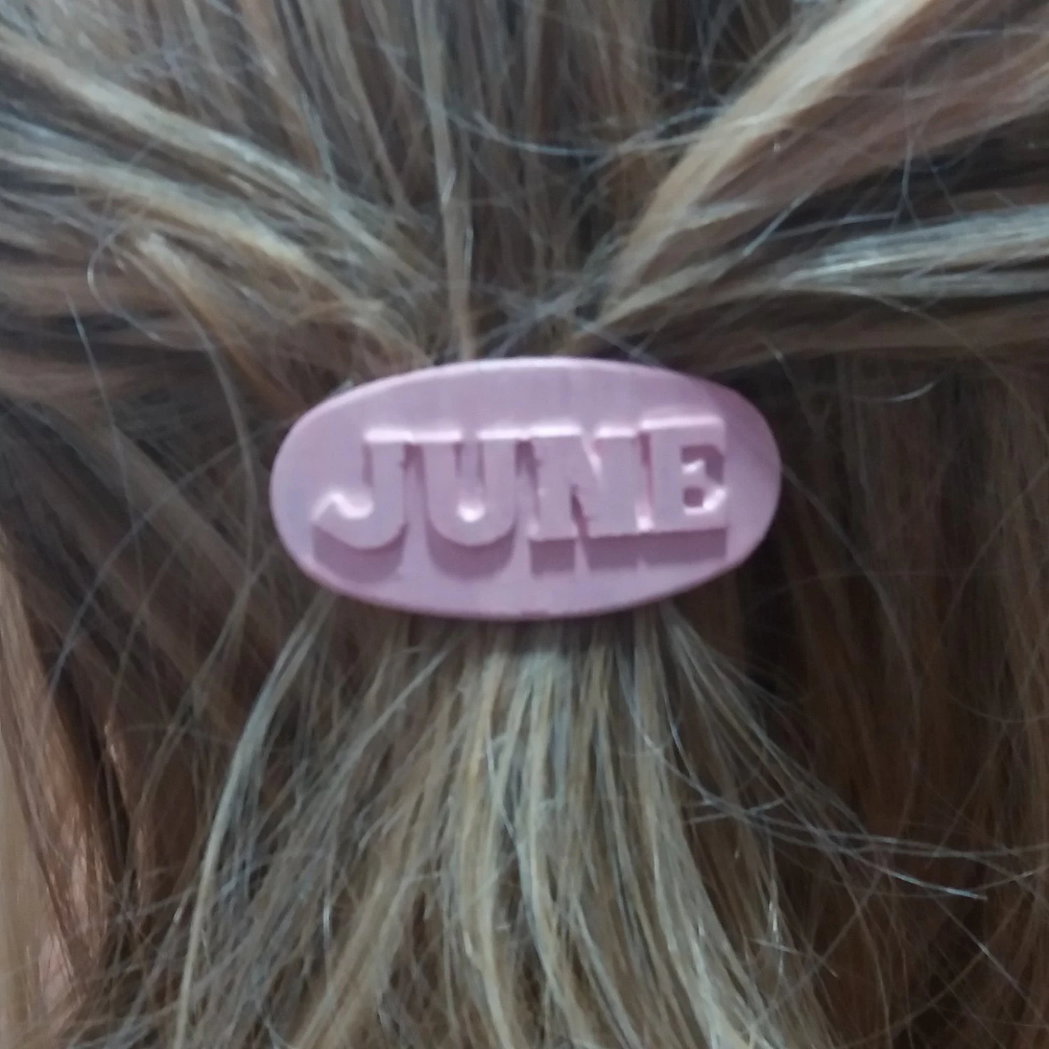june personalized oval hair barrete 50-40 3D Print Model .c4d .max .obj .3ds .fbx .stl .blend 