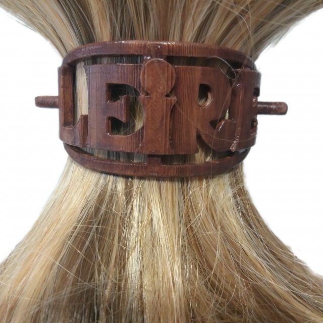 leire personalized oval hair stick barrete 54x30mm 3D Принт Модель .c4d .max .obj .3ds .fbx .stl .blend 