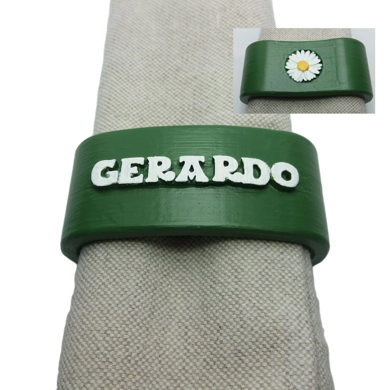 gerardo 3d napkin ring with daisy 3D Print Model .c4d .max .obj .3ds .fbx .stl .blend 