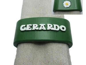 gerardo 3d napkin ring with daisy 3D Print Model