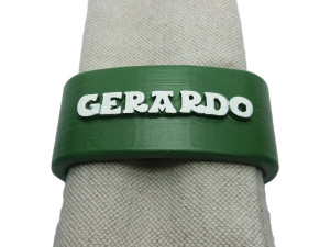 gerardo 3d napkin ring with daisy Modello di stampa 3D
