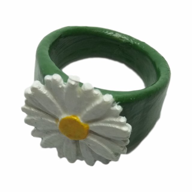 ring with embossed daisy 3D-printmodel .c4d .max .obj .3ds .fbx .stl .blend 