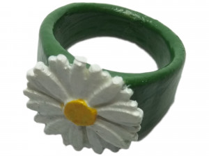 ring with embossed daisy 3D Print Model