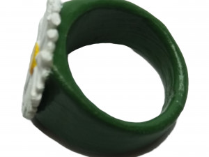 ring with embossed daisy 3D-printmodel