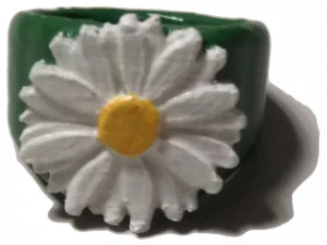 ring with embossed daisy 3D Print Model