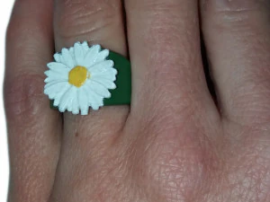 ring with embossed daisy 3D Print Model