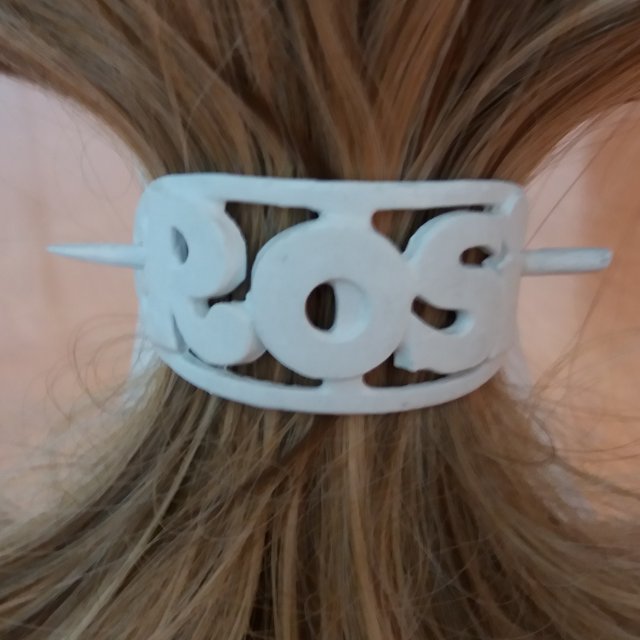 rosi personalized oval hair stick barrete 54x30mm 3D Print Model .c4d .max .obj .3ds .fbx .stl .blend
