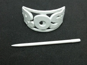 rosi personalized oval hair stick barrete 54x30mm 3D Print Model
