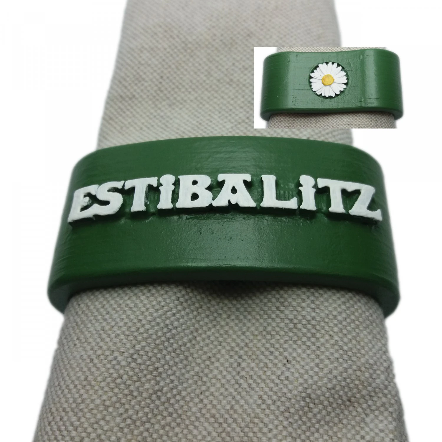 estibalitz 3d napkin ring with daisy 3D Print Model .c4d .max .obj .3ds .fbx .stl .blend 