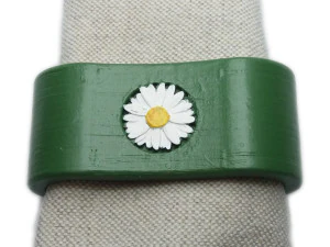 estibalitz 3d napkin ring with daisy 3D Print Model