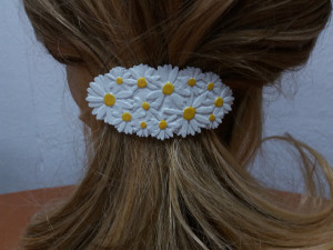 hair barrete with daisies 60-76 3D-Druckmodell