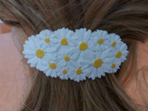 hair barrete with daisies 60-76 Modelo de impresión 3D