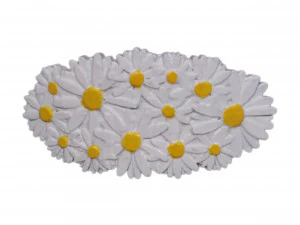 hair barrete with daisies 60-76 3D Print Model