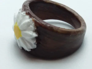 镶嵌雏菊的戒指 3D 打印模型