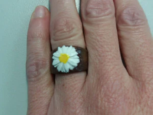 ring with embedded daisy 3D Print Model