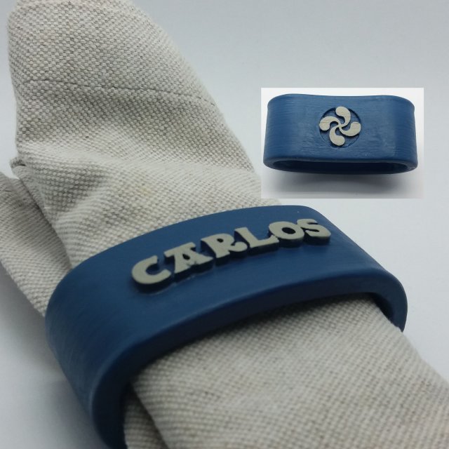 carlos 3d napkin ring with lauburu 3Dプリントモデル .c4d .max .obj .3ds .fbx .stl .blend