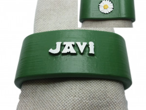 javi 3d napkin ring with daisy 3D Print Model