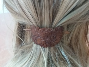 hair stick barrete with embossed daisies 54x30mm 3D 프린트 모델