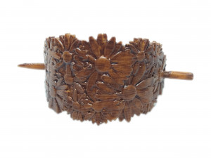 hair stick barrete with embossed daisies 54x30mm 3D-Druckmodell