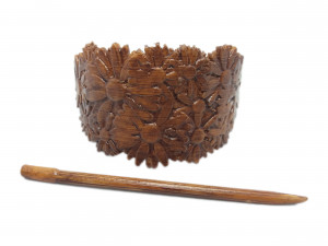 hair stick barrete with embossed daisies 54x30mm 3D-Druckmodell
