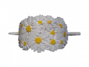 hair stick barrete with embossed daisies 54x30mm 3D-Druckmodell