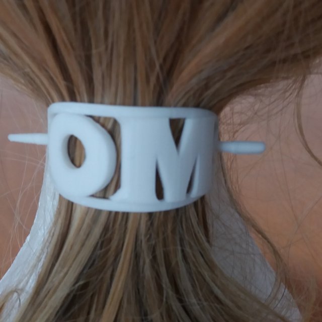 om personalized oval hair stick barrete 54x30mm 3D 프린트 모델 .c4d .max .obj .3ds .fbx .stl .blend 