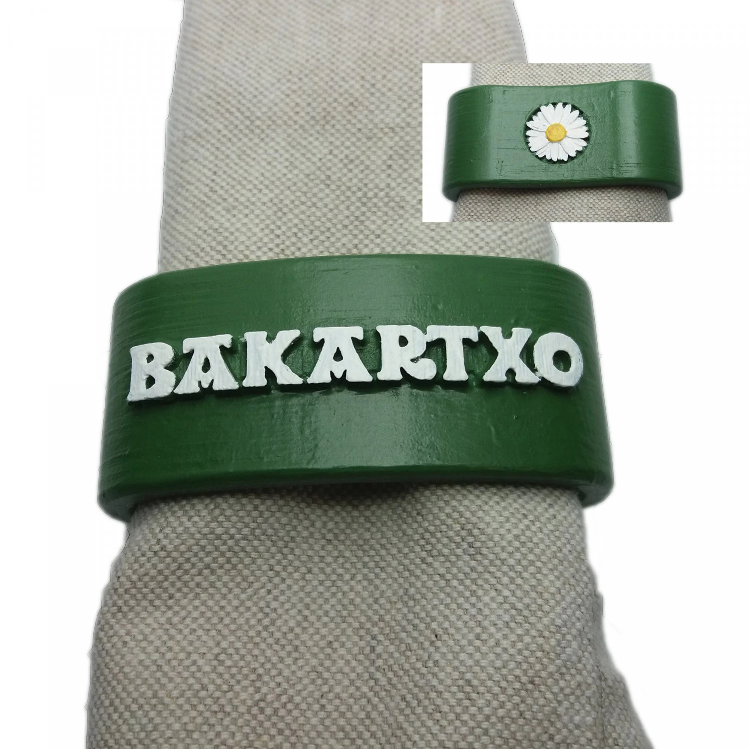 bakartxo 3d napkin ring with daisy 3D Print Model .c4d .max .obj .3ds .fbx .stl .blend 