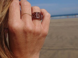 edurne ring with letters on two rings and customized 3D Print Model