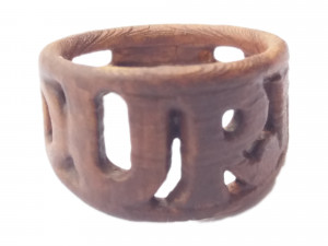 edurne ring with letters on two rings and customized 3D Print Model