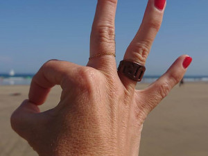 edurne ring with letters on two rings and customized 3D Print Model