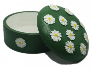 jewelry box with embossed daisies Model Cetak 3D