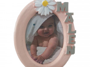 photo frame malen oval 30x40 with daisy Modelo de Impressão 3D