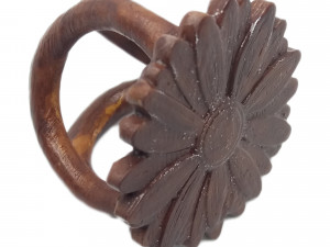scarf buckle triple ring with daisy and diameter 28mm Modello di stampa 3D