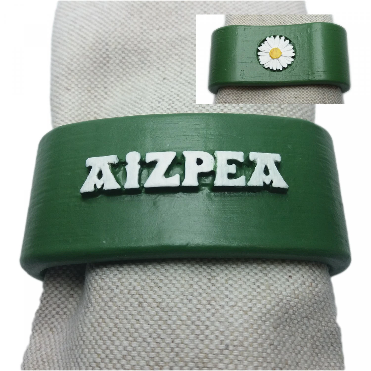 aizpea 3d napkin ring with daisy 3D Print Model .c4d .max .obj .3ds .fbx .stl .blend 