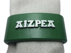 aizpea 3d napkin ring with daisy 3D Print Model