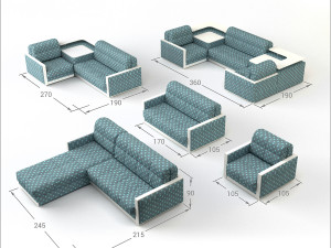 sofa zaklin 3D 모델