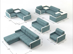 canap&eacute; zakline Modèle 3D