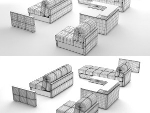 sofa zaklin 3D-Modell
