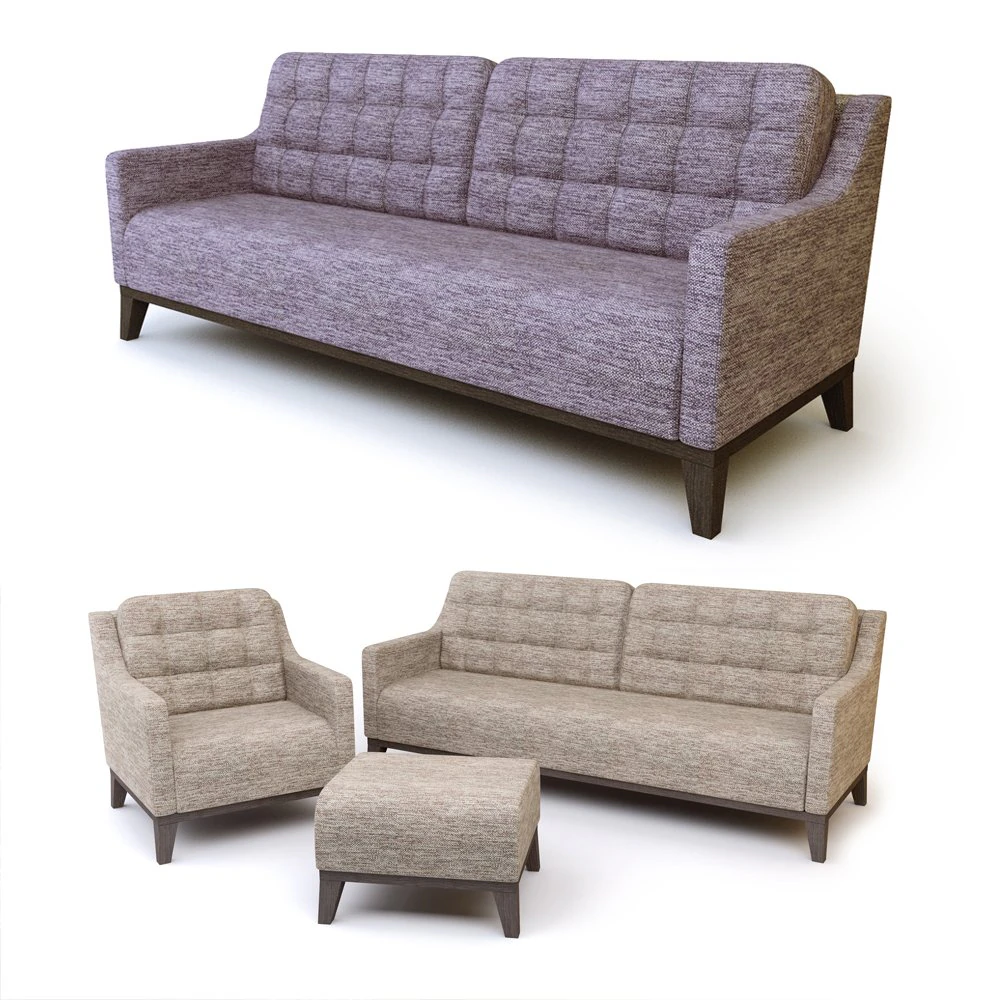 sofa set prague 3D Model .c4d .max .obj .3ds .fbx .stl .blend 