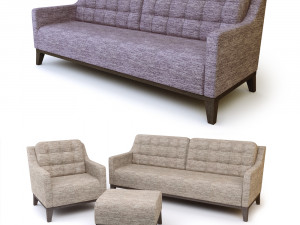sofa set prague 3D 모델