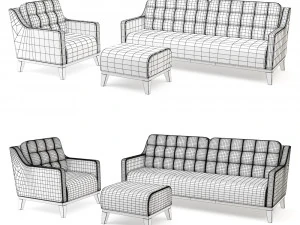 sofa set prague 3D Model