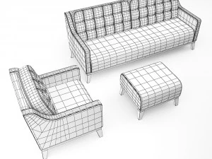 sofa set prague 3D Model