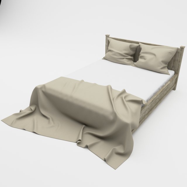 double bed 3D मॉडल .c4d .max .obj .3ds .fbx .stl .blend