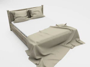 grand lit Modèle 3D